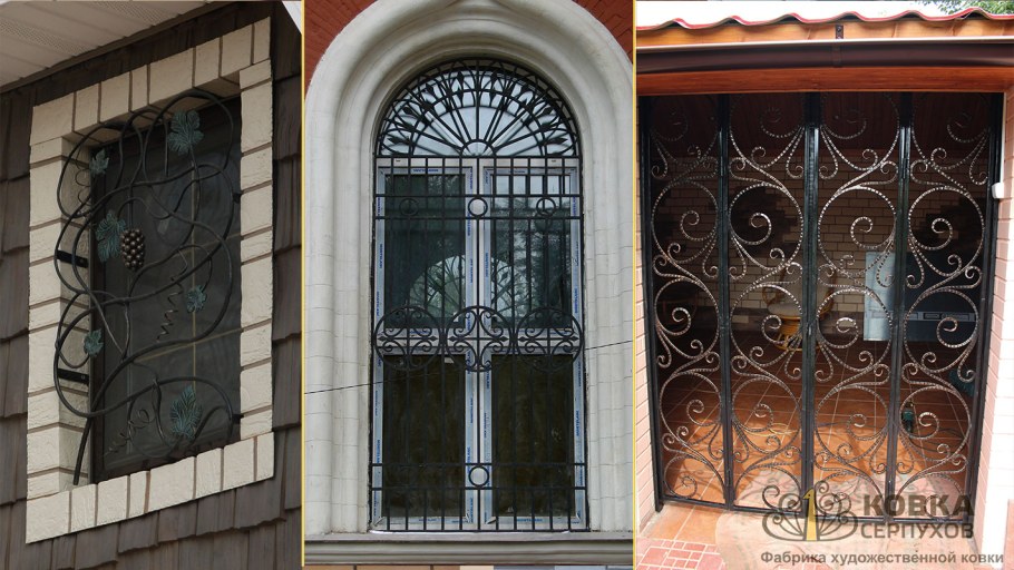 Красивые решетки на больших окнах