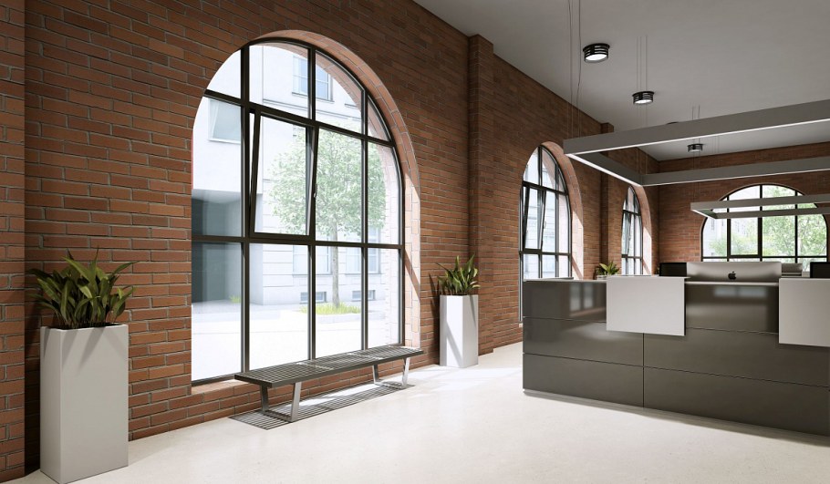 Арочные окна из алюминия