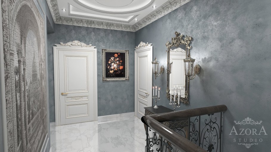 Декоративная штукатурка с молдингами