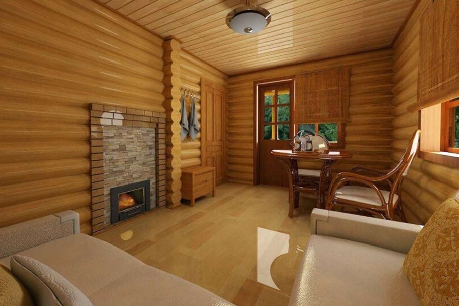 Отделка комнаты отдыха в бане