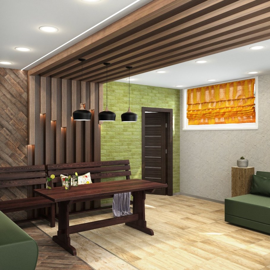 Отделка комнаты отдыха в бане