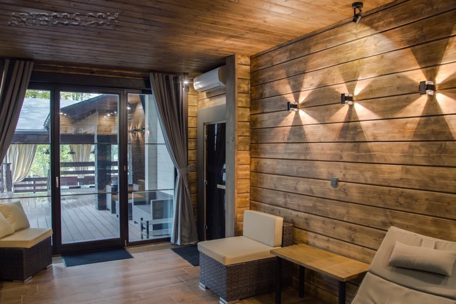 Интерьер бани в скандинавском стиле