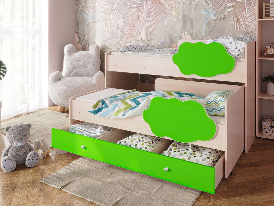 Двухъярусная выдвижная кровать Соник 1,6