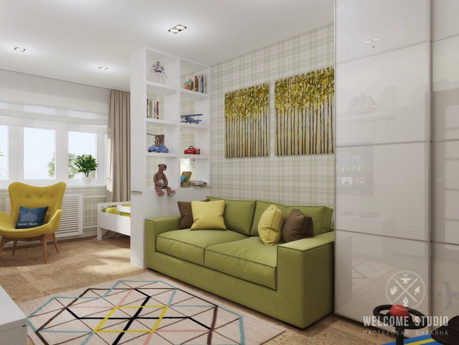 Гостиная детская зонирование