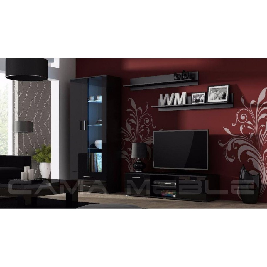 Гостиная Квадро черный глянец