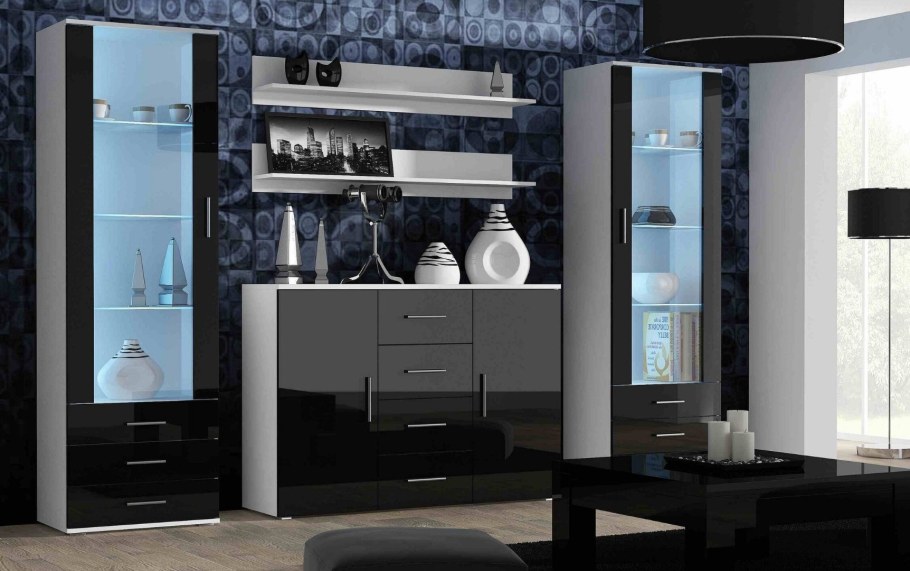 Гостиная Сохо черный глянец