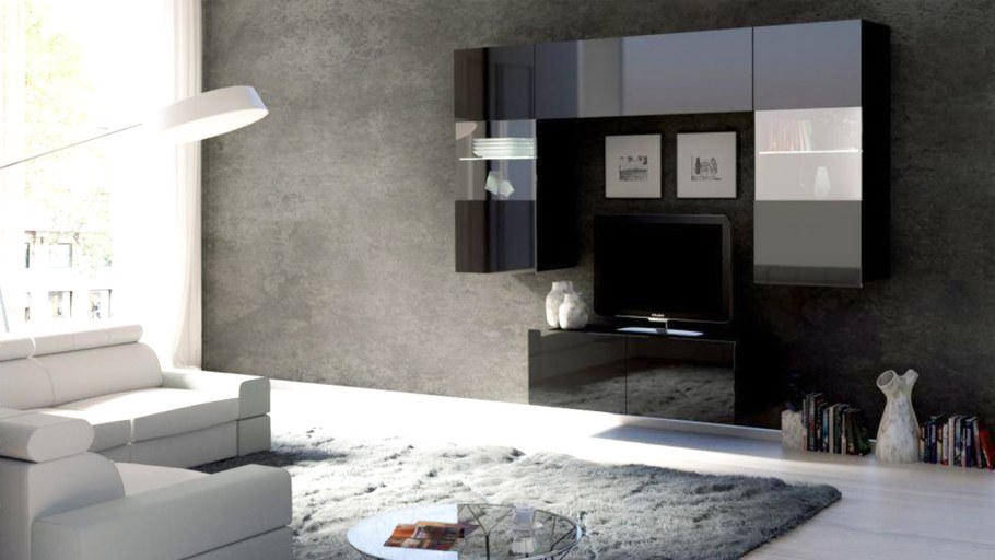 Стенка CALABRINI 3 современная мебель глянец