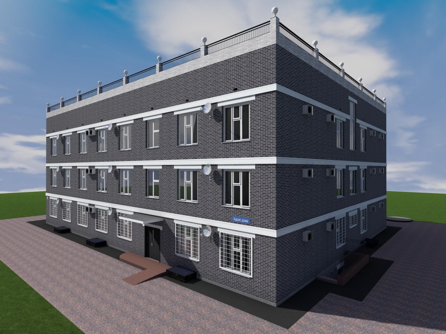 Трехэтажный жилой дом