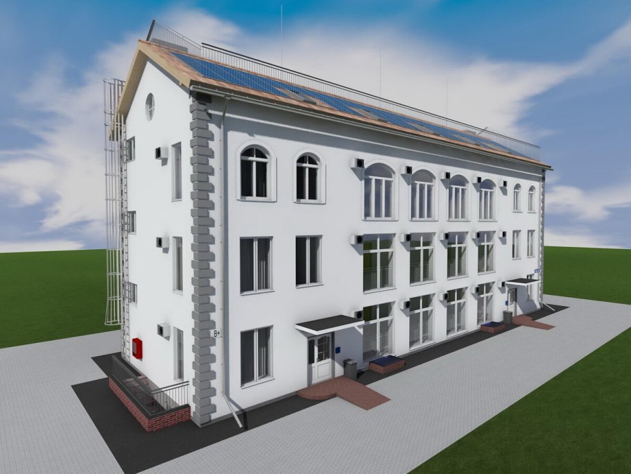 Трехэтажное административное здание