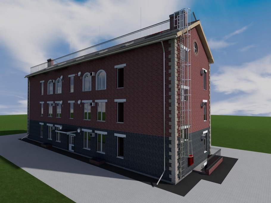 Трехэтажное офисное здание