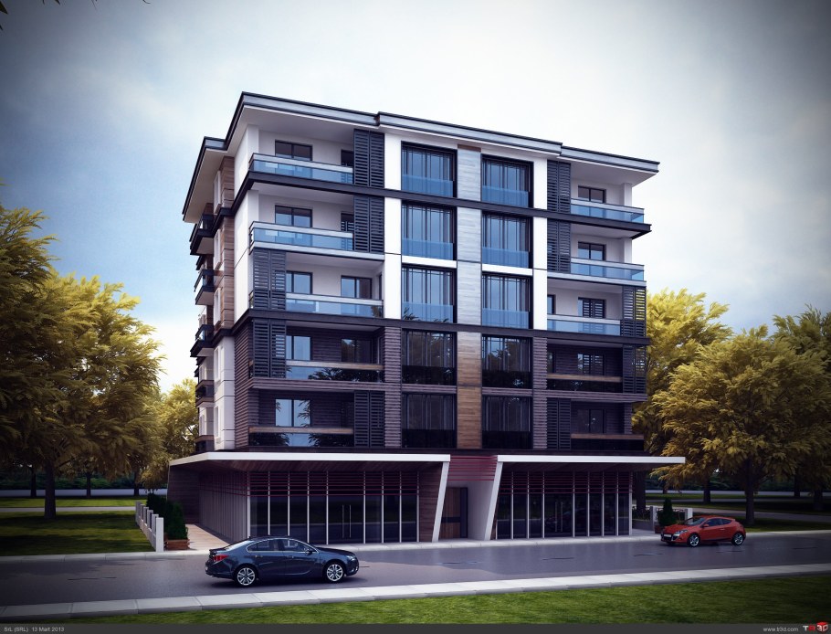 Четырехэтажный многоквартирный дом