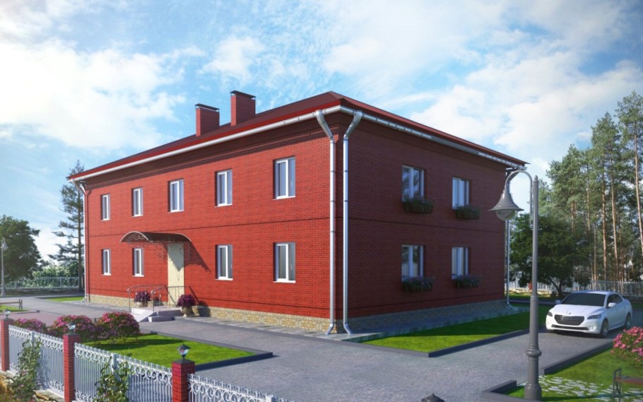 Двухэтажный многоквартирный дом