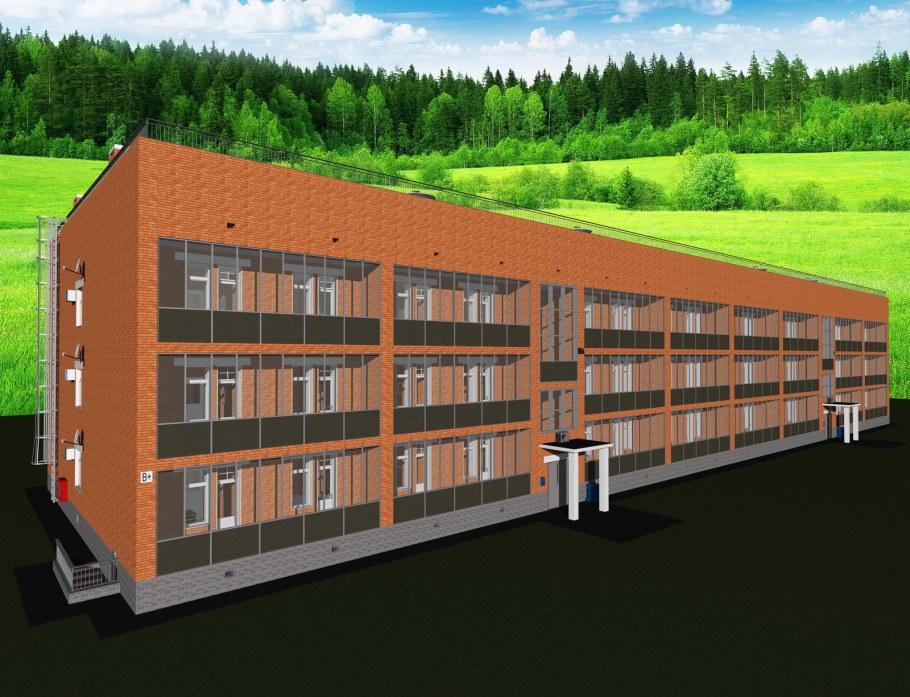 3х этажный многоквартирный дом