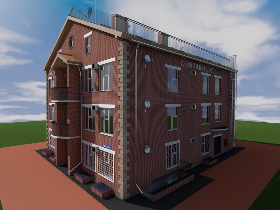 Проект трехэтажного здания под коммерцию