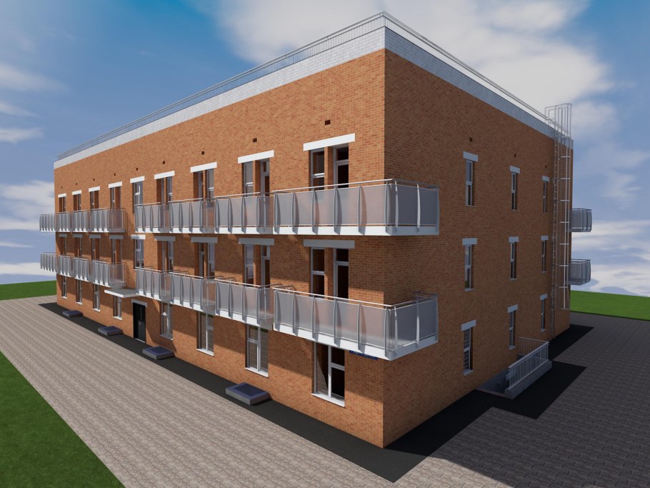 2 Этажный многоквартирный дом