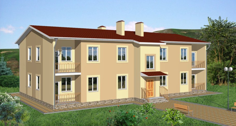 Двухэтажный квартирный дом