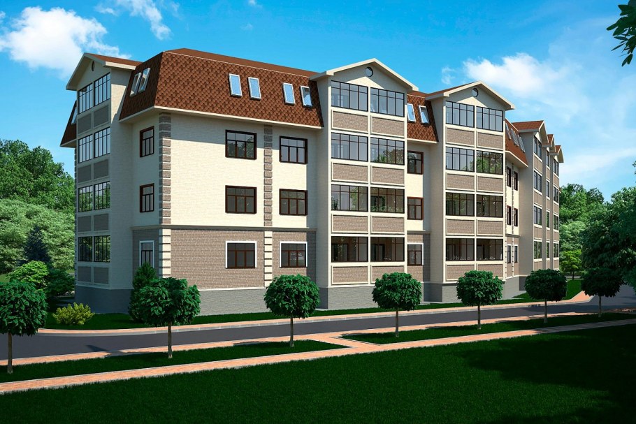 Многоквартирный жилой дом с мансардой