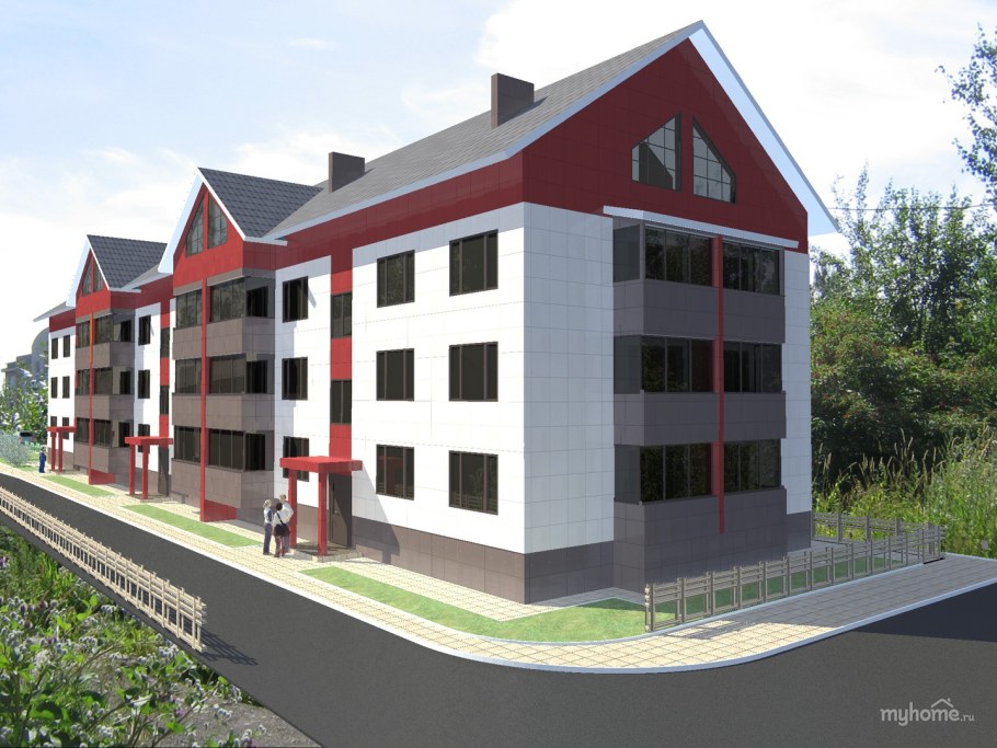 Трехэтажные многоквартирные дома