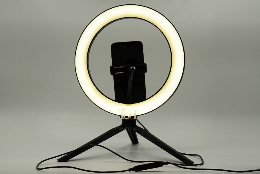 Кольцевая лампа с держателем для телефона (d-33см)+штатив-трипод 75-210см