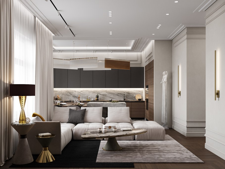 Минимализм с элементами классики в интерьере