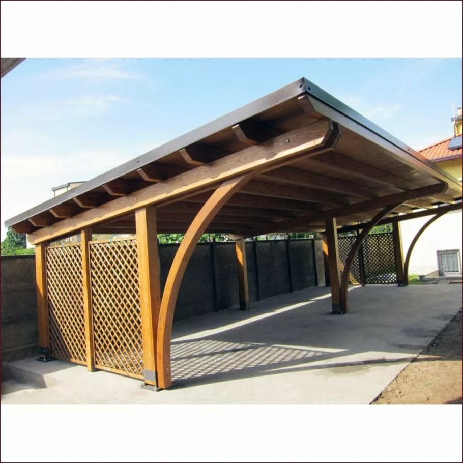 Навес для автомобиля из дерева