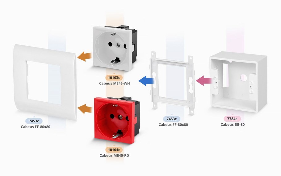 Розетка электрическая Mosaic 45x45 Hyperline