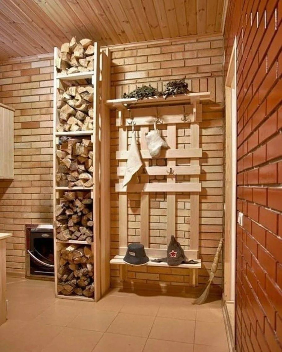 Декор бани внутри