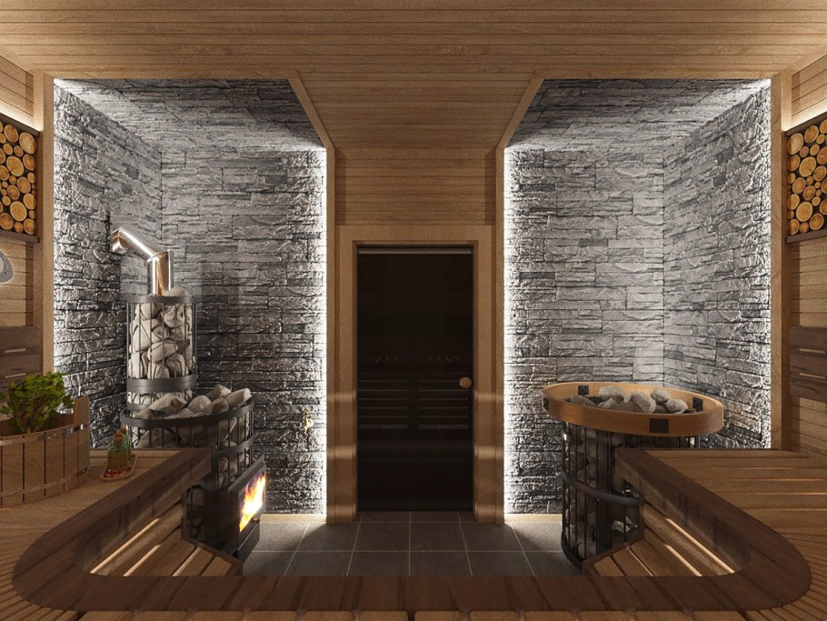 Визуализация интерьера бани