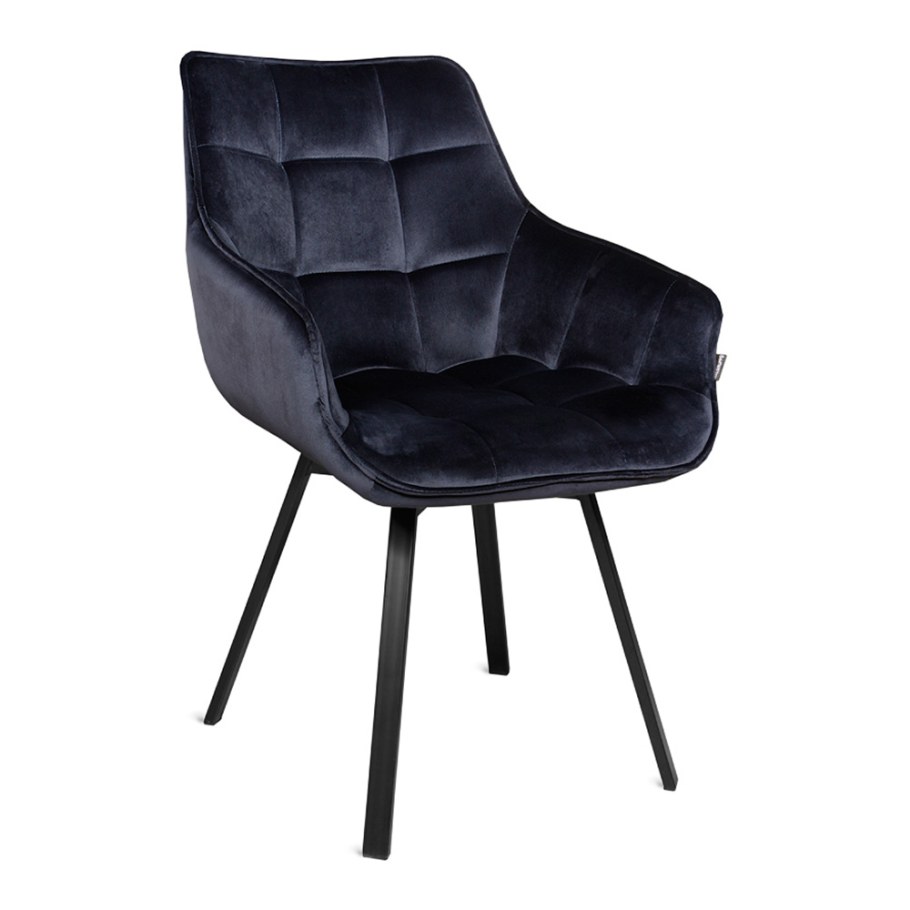 Кресло поворотное Emile-BL черный металл / бархат