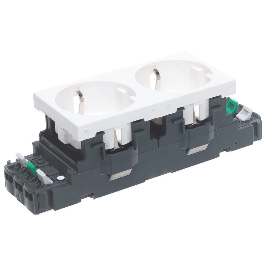 Mosaic розетка с заземлением винтовые клеммы 2 модуля (077210)