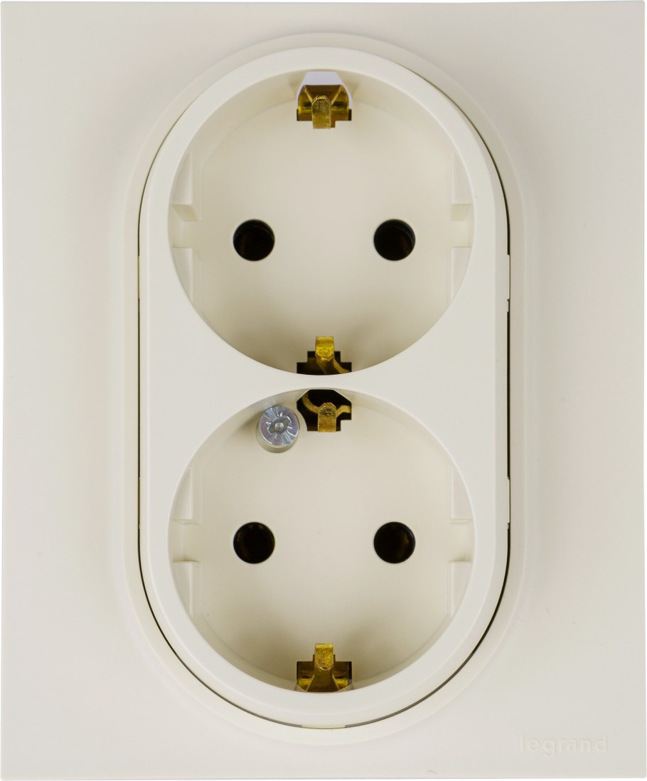 Розетка 3-местная 16а с заземлением белая "Юпитер" (SBE-03w-16-s3-z) SMARTBUY