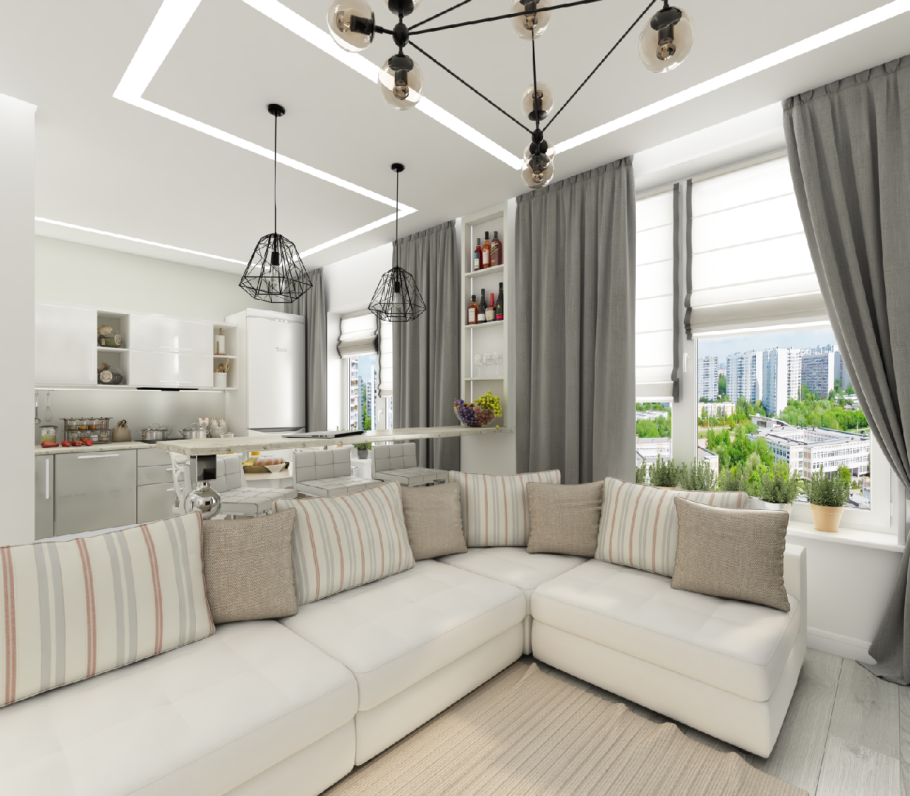 Кухня гостиная 40 метров