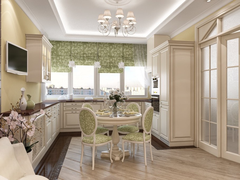 Кухня Неоклассика фисташковая