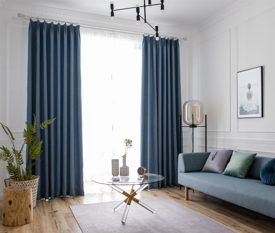 Красивые синие шторы 4к