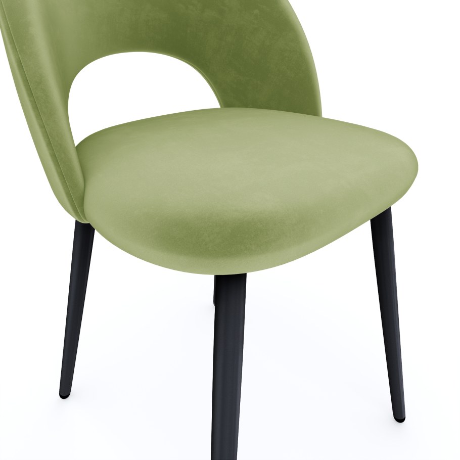 Стул рамоунз, цвет бежевый #v04, велюр/ черный каркас м-City