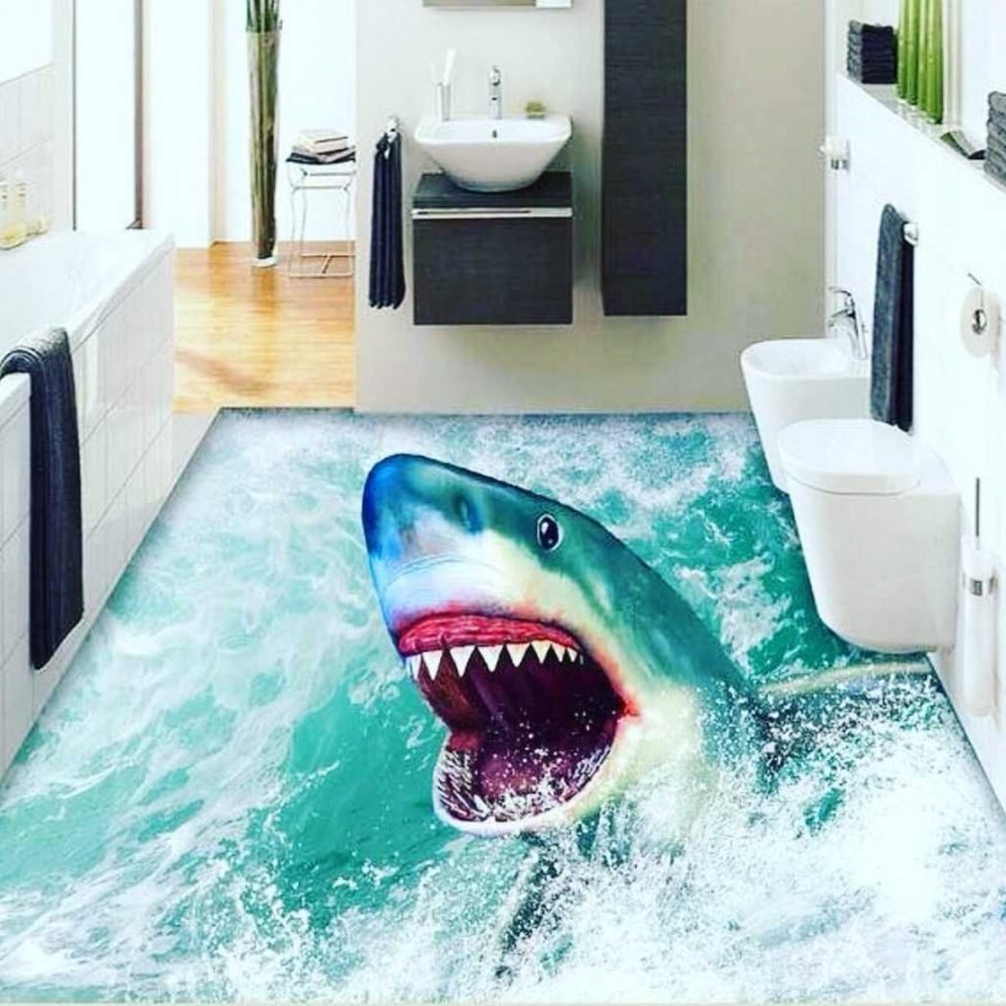 Наливные полы 3д в туалете