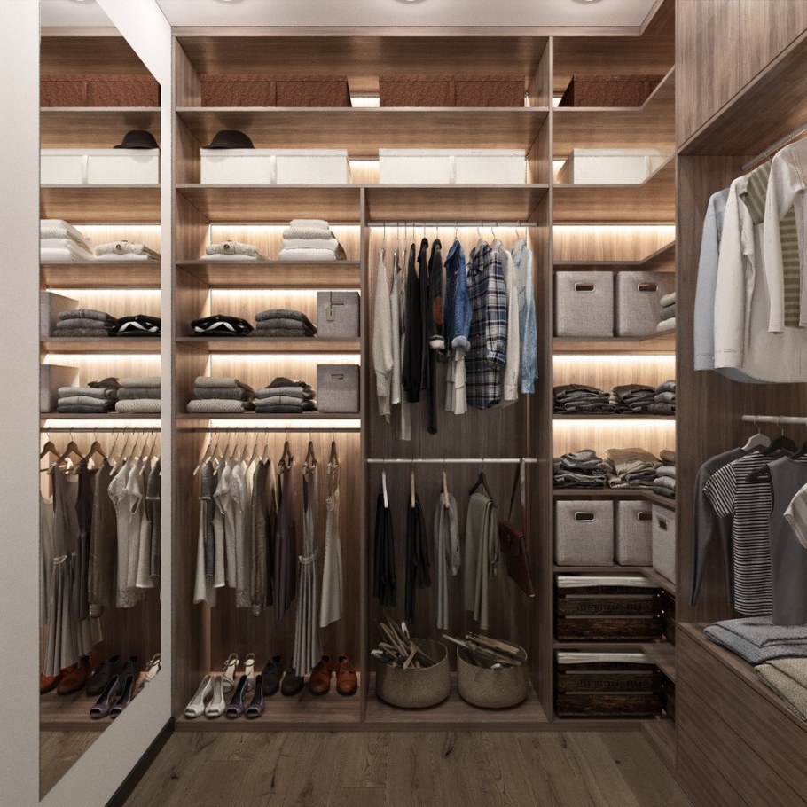 Гардеробная из реек