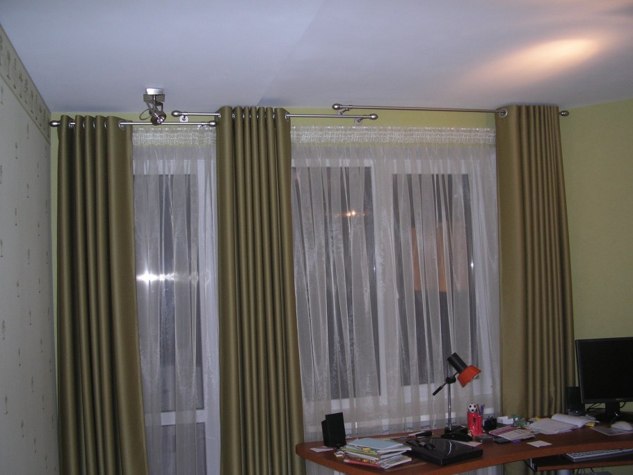 Двойная гардина для штор на люверсах