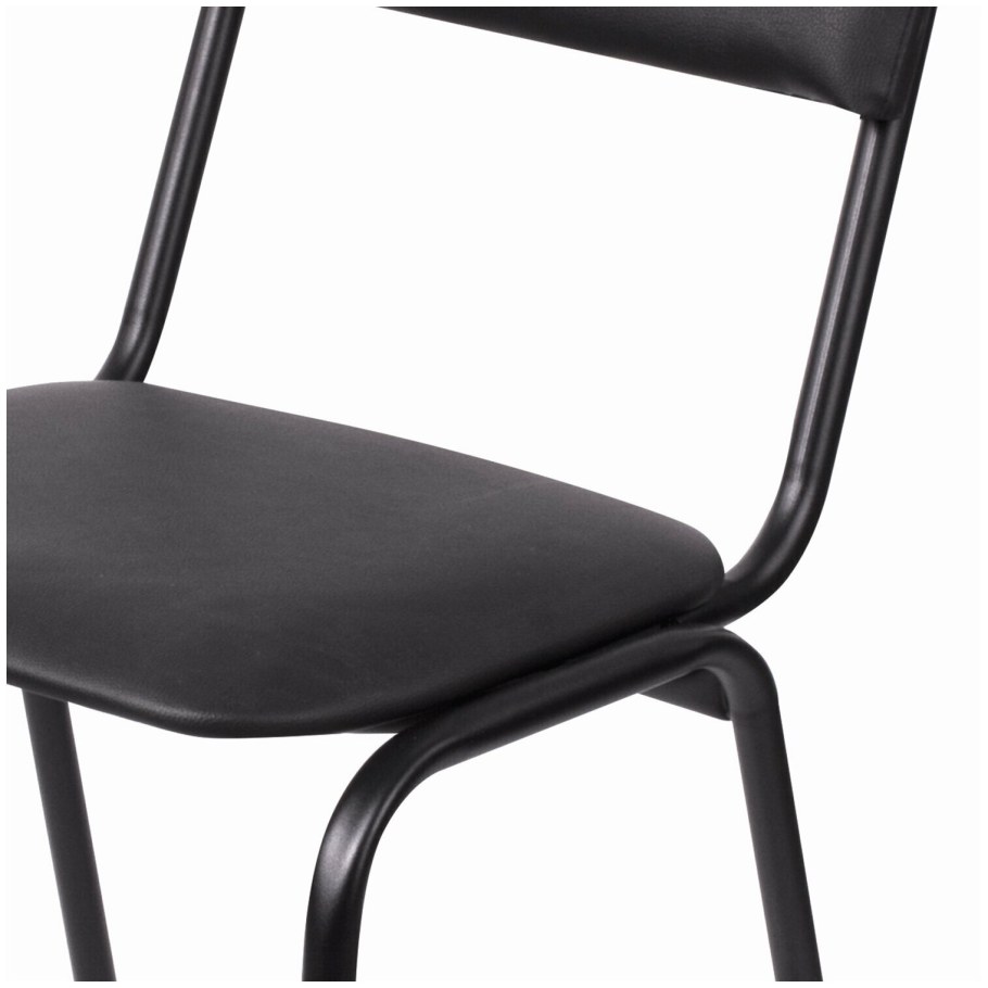 Стул для посетителей рс02м, черный каркас, кожзам черный