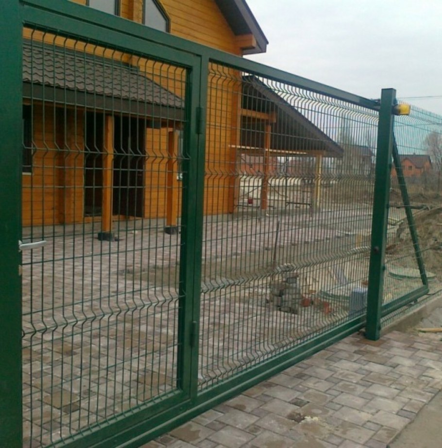 Откатные ворота для 3д забора