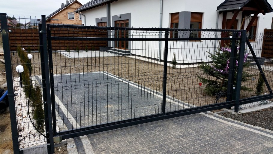 Откатные ворота 3д сетка