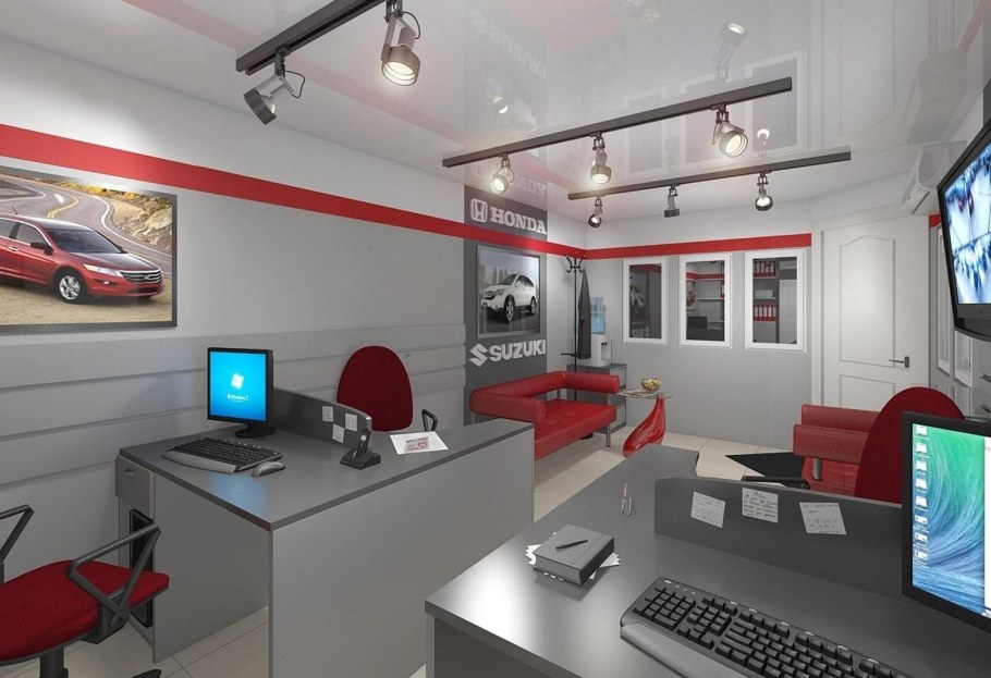 Интерьер кабинета в автомастерской