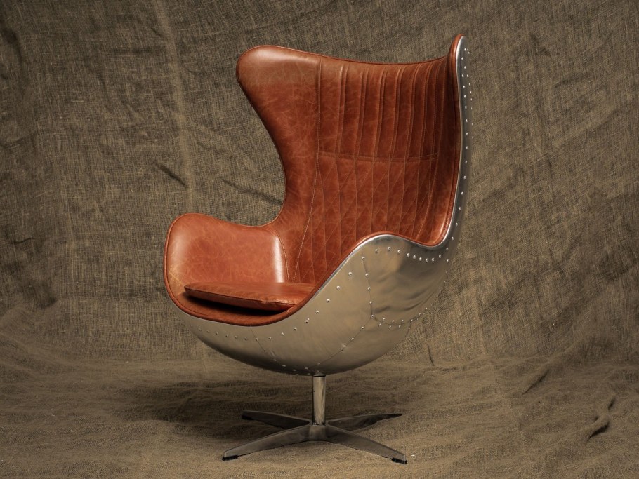 Зеленое кожаное кресло Авиатор