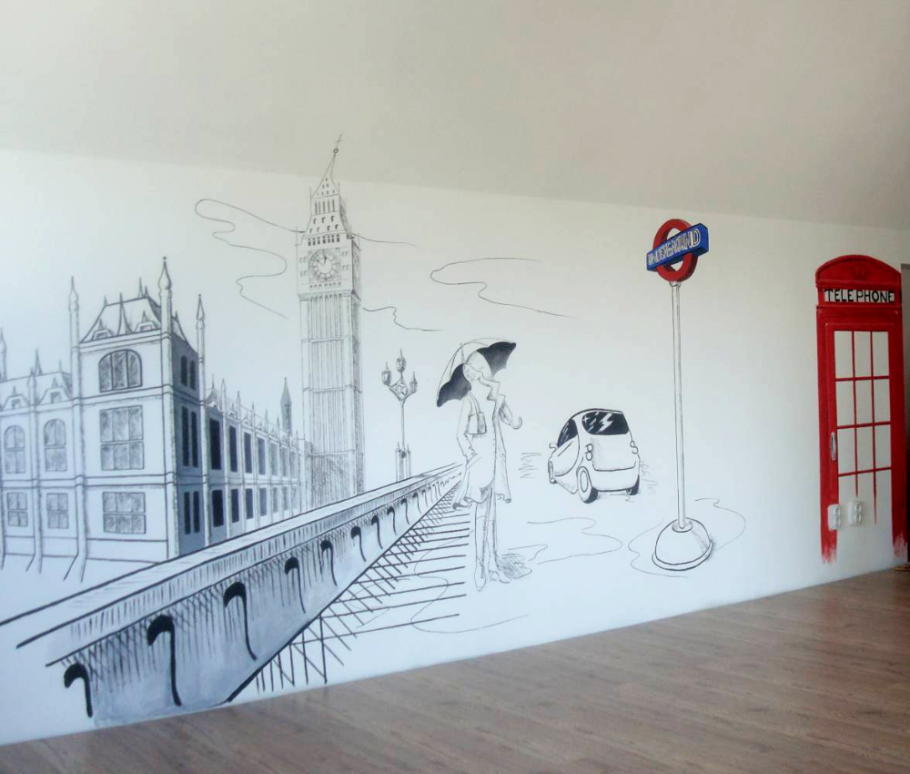 Роспись стен карандашом