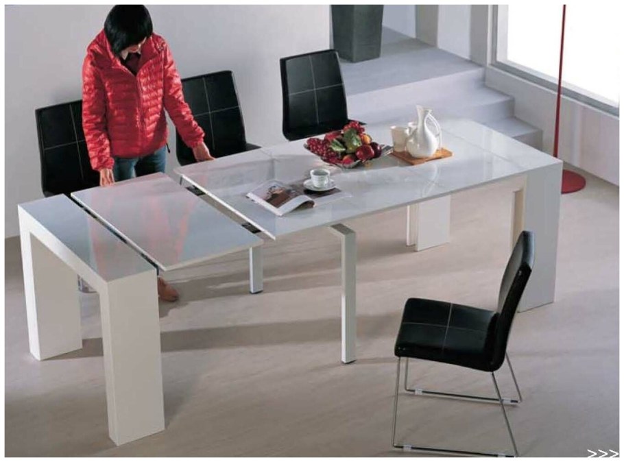 Стол консоль-трансформер b 2307 белый лак глянец