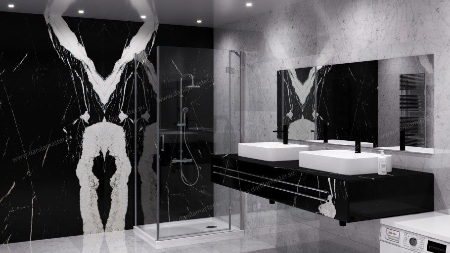 Мрамор черный бабочка Неро марквина