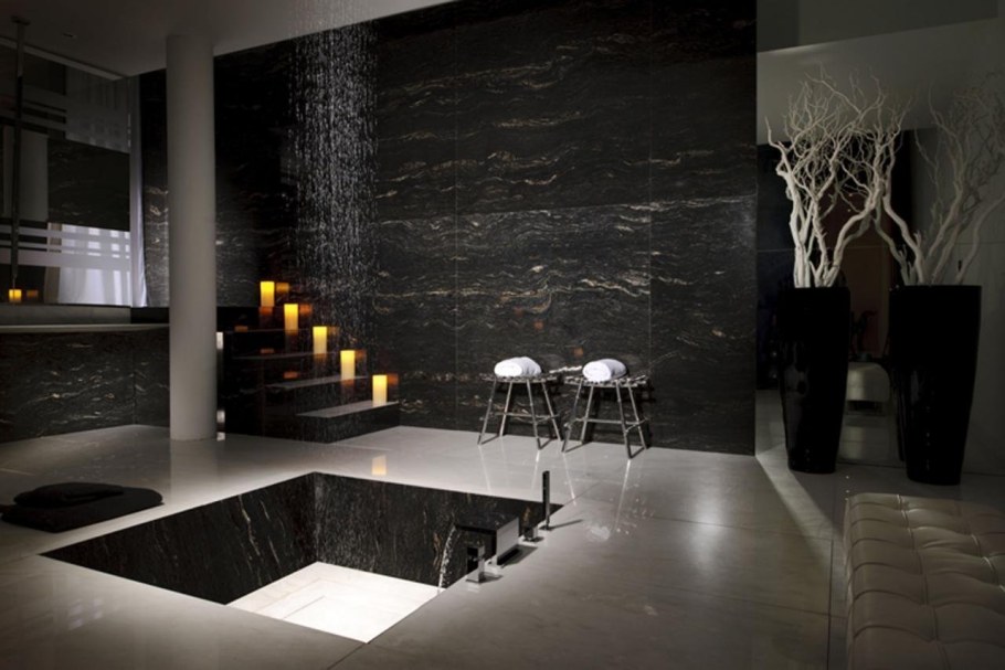 Черный мрамор в интерьере
