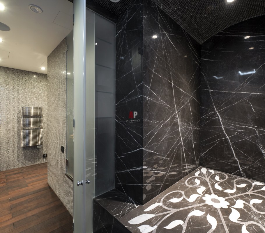 Черный мрамор в интерьере