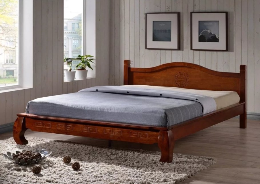 Двуспальная кровать Саманта (140х200/цвет Dominic Oak)