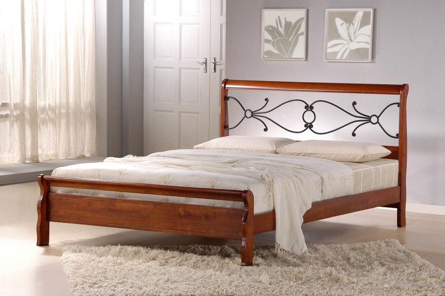 Кровать двуспальная Амбер (160х200) Майер Браун